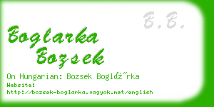 boglarka bozsek business card